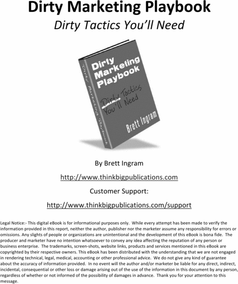 Product picture Dirty Marketing - make more money from your website
